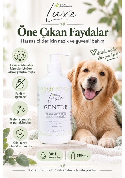 Groom Professional Hassas Derili Köpek Şampuanı 350 Ml 1:30 Konsantre - Nemlendricili Bakım