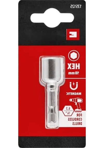 Manyetik Lokma Ucu, 10 Mm, Krom Vanadyum Çelik