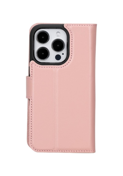 Apple Uyumlu   iPhone 15 Pro Deri Cüzdanlı Kılıf   Mwwn Nu2 Pembe