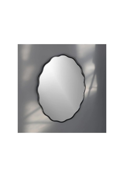 Dalgalı Oval Duvar Dekor Aynasıkonsol Aynası/dekor Aynası Siyah 60 X 90 Genel