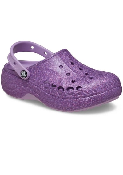 Crocs Baya Platform Glitter Clog Kadın Terlik Mor