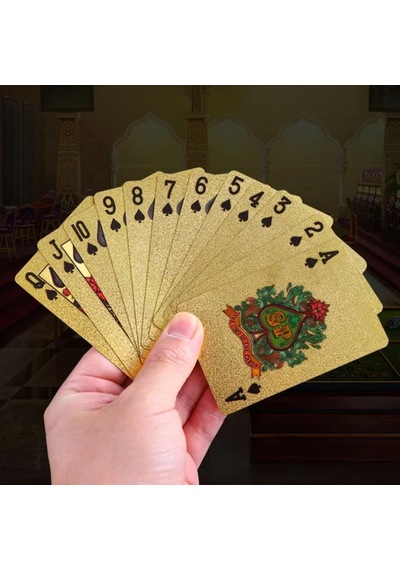 Lasvegas Gold Baskılı Pvc Oyun Kartı Su Geçirmez, Esnek, Çizilmez 54 Lü Deste