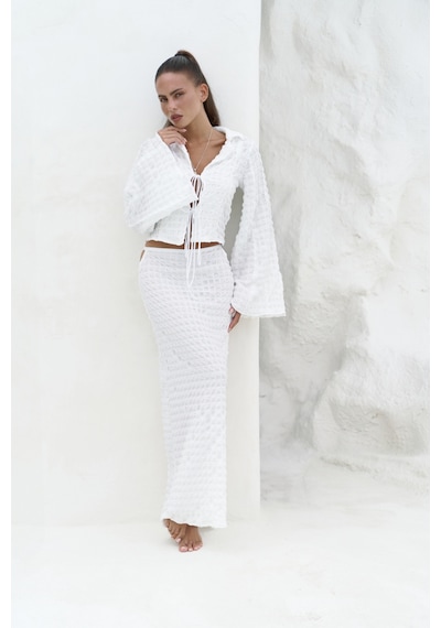 Mai Collection Mai Studios Co. Rania Ekru Gömlek Etek Takım Ekru