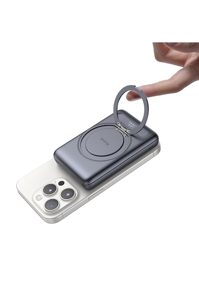 Mcdodo Mc-8371 10000mah - 20w Dahili 360 Halka Standlı Metal Ultra İnce Manyetik Powerbank siyah
