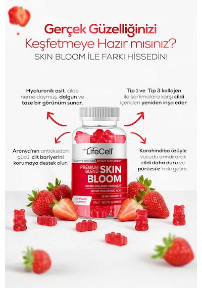 Life Cell Skin Bloom Takviye Edici Gıda 60 Çignenebilir Jel