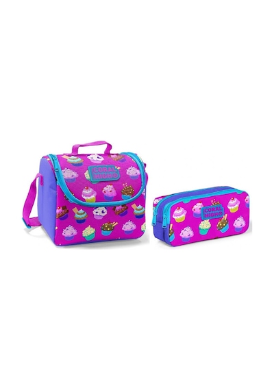 Coral High Beslenme Çantası Ve Kalemlik Takım - Pembe - Cupcake -
