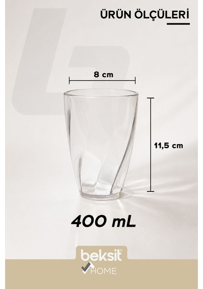 Home Glassy Kırılmaz Polikarbon 6'lı Bardak Şeffaf 400 Ml Şeffaf Şeffaf