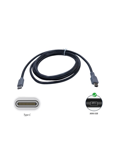 2 Metre Type-c Den 5 Pin Mini Usb Ye Şarj Ve Data Kablosu