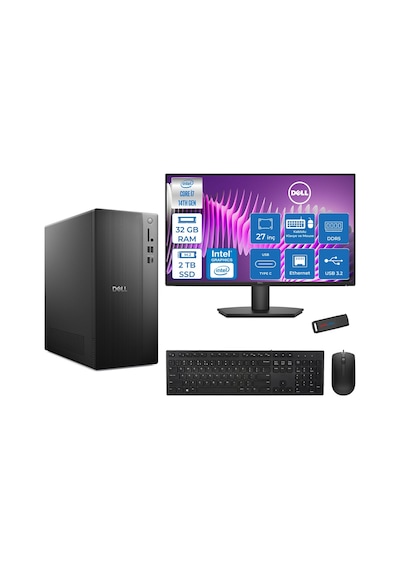 Dell Tower Essential QVT1260 BTO-014007F14-126270700F14 i7-14700 32 GB 2 TB SSD 27" Free Dos Masaüstü Bilgisayar + USB Bellek