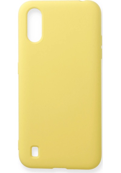 Newface - 562 - Samsung Galaxy A01 Kılıf Nano İçi Kadife Silikon - Kmrsfres - - Sarı