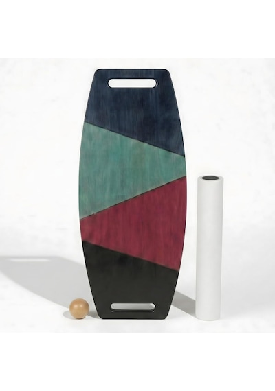 Denge Tahtası Balance Board Çift Fonksiyonlu Gym Board Rocket Board 73 X 31 Cm Mavi-siyah-yeşil- Kırmızı Çok Renkli