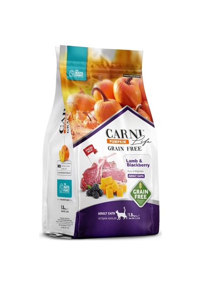 Carni Life Pumpkin Tahılsız Kuzulu Ve Böğürtlenli Yetişkin Kedi Maması 1.5 Kg
