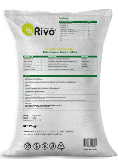 Riverm'Den 25KG Rivo Katı Solucan GüBresi