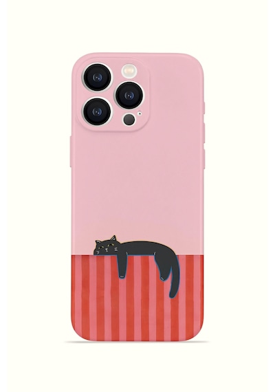 Apple iPhone Uyumlu 16 Pro Vorian İnce Kamera Korumalı Mika Kılıf Lazy Cat Sunset Lazy Cat Sunset Mika