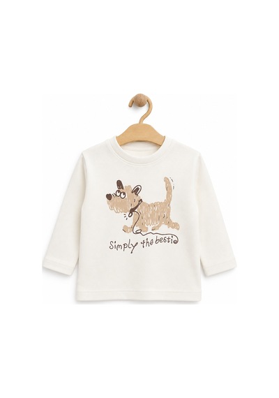 Babyhola Erkek Bebek Çocuk Takım The Bestie Köpek Baskılı 3'lü Takım 2214 Mavi