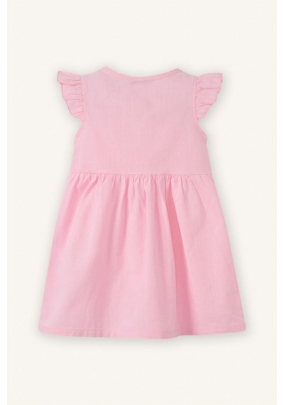 Defacto Flamlı Poplin Elbise Kız Bebek Z7402a226smpn171 Pembe-pn171