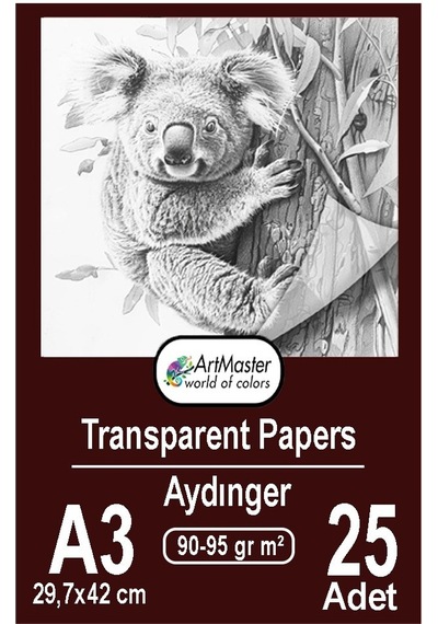 Aydınger Kağıdı A3 90-95 Gr Eskiz Kağıdı 25 Adet Artmaster Aydınger Kağıt 29,7x42 Cm Buzlu Mumlu Kağıt Çizim Kağıdı