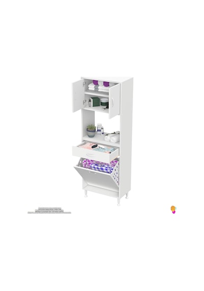 Modilayn Arda 60x173x32,5 Cm 1 Çekmece 1 Göz Sepetli Ve 3 Raf Akıllı Dolap İle Dağınıklığa Son Beyaz Modilayn Arda 60x173x32,5 Cm 1 Çekmece 1 Göz Sepetli Ve 3 Raf Akıllı Dolap İle Dağınıklığa Son Beyaz