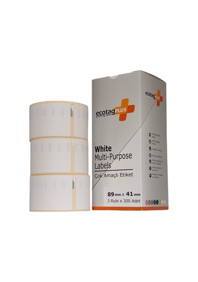 Ecotagplus Dymo Muadili Etiket - 89 Mm X 41 Mm - 3 X 300 Adet - Eko Paket - 11356 1