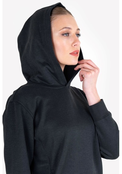 Lescon Siyah Kadın Kapüşonlu Sweatshirt 23n-2108
