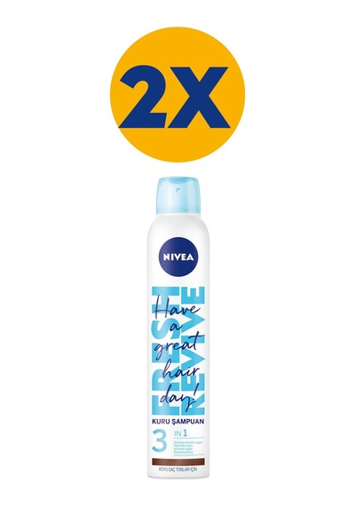 Nivea Koyu Saç Tonları İçin Kuru Şampuan 2 x 200 ML Nivea Koyu Saç Tonları İçin Kuru Şampuan 2 x 200 ML
