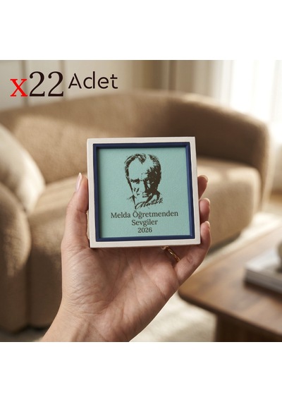 Başarılarla Dolu Bir Gelecek İçin 22 Li Mezuniyet Seti Atatürk Portreli Ve Öğretmen İsimli 10x10 Cm
