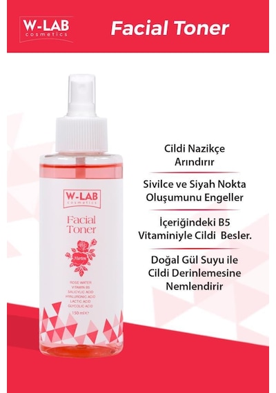 W-Lab Cosmetics Nurten Rose Water Facial Toner 150 ML