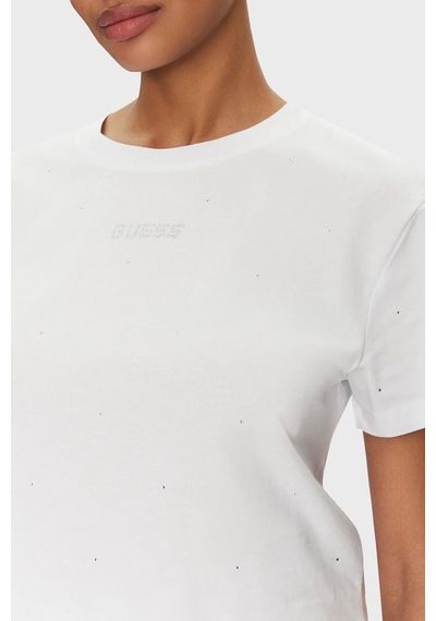 Guess Bayan T Shirt V5gı00 I3z14 G011 Beyaz Beyaz