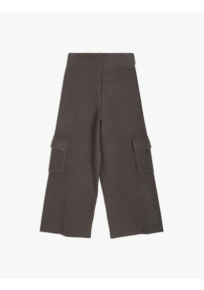 Koton Basic Bol Paça Pantolon Kargo Cep Detaylı Antrasit 5wkg40001at Antrasit
