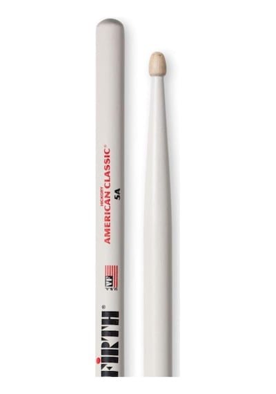 Vıcfırth V5aw Baget Çift 5a Wood Whıte, Hıckory, 0.565"x16", Med Baget Çift 5a Wood Whıte :vıcf