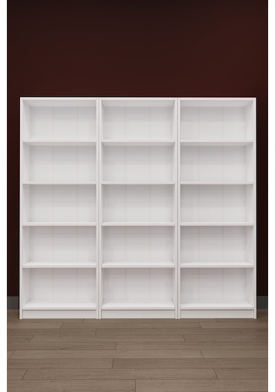 Lüks 15 Raflı Ev Ofis Kitaplık %100 Mdf Modern Dekoratif Kütüphane Kitaplık K004 Beyaz