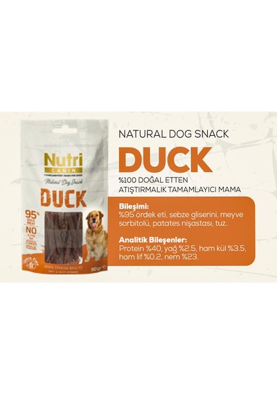 Nutri Canin Ördek Etli Tahılsız Köpek Ödülü 80 G