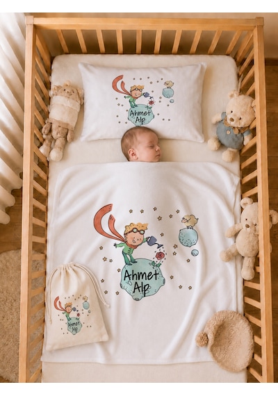 Pia Baby Erkek Bebek İsimli Hastane Çıkışı 6 Parça Tulum Şapka Eldiven %100 Pamuk Hediye Seti 2003tybk3x Krem