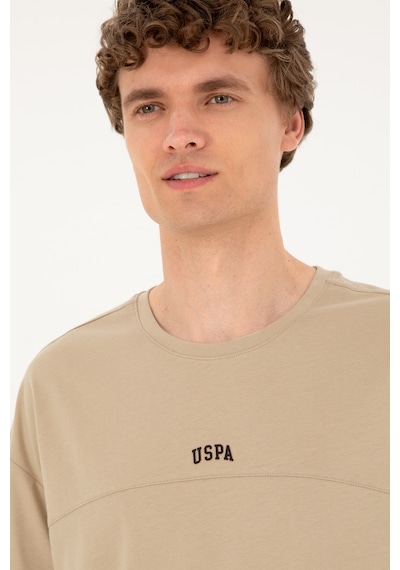 U.S. Polo Assn. Erkek Comfort Fit Bisiklet Yaka Açık Haki Tişört 50287083-VR183