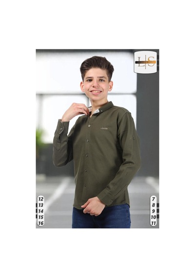 Lasgaris Jeans Erkek Çocuk Uzun Kollu Gömlek Haki