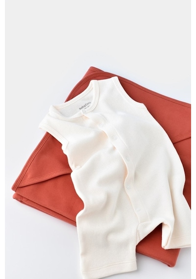 BabyCosy Organik Waffle Askılı Tulum Csyw1008 Ekru