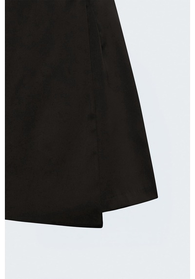 Sateen Saten Şort Etek - Kahve-137909