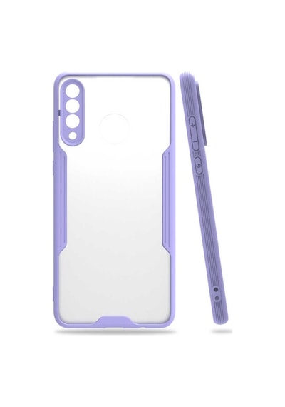 Huawei P30 Lite Kılıf Parfe Kenarları Pastel Renk Silikon Kılıf Mor