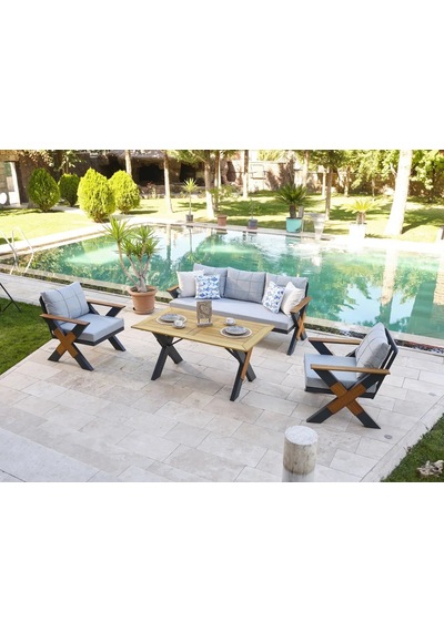 Lotus Bahçe Balkon Oturma Grubu Antrasit Lotus Bahçe Balkon Oturma Grubu Antrasit