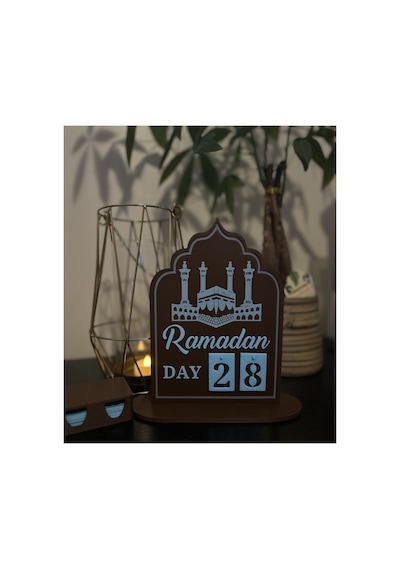 Ramazan Takvimi Masaüstü Günlük Değiştirilebilir Kahverengi Beyaz 3d Dekor Kahverengi-beyaz