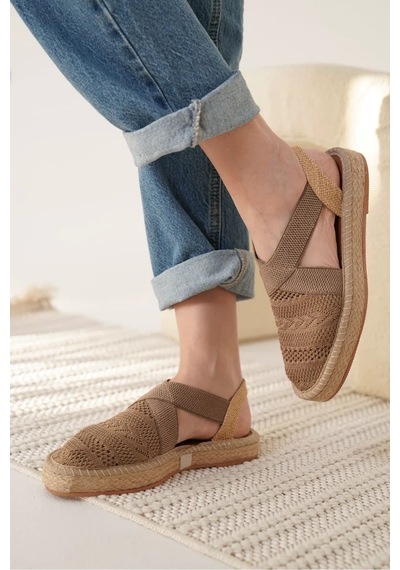 Freedom Storee Kadın Vizon Espadril Ayakkabı Tr19my01d