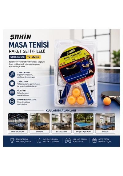 7 Parça Masa Tenisi Raketi Seti Fileli Ping Pong Seti 2 Raket 3 Top 1 File Ve 2 Ayak Başlangıç Seti