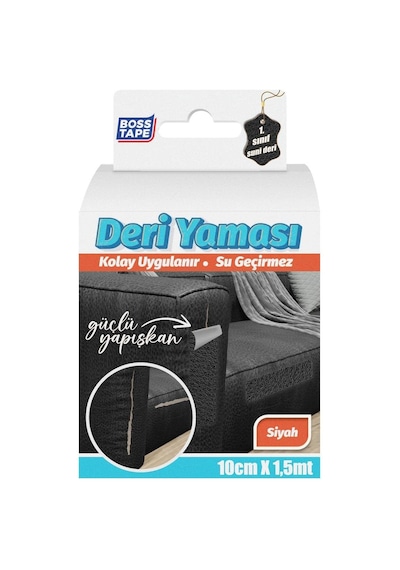 Deri Yama, 1,5 Metre Uzunluk X 100 Mm Kalinlik, Siyah