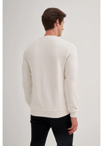 Cazador 52350 Erkek Bisiklet Yaka Sweatshirt Ekru