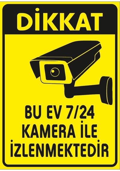 Bu Ev 7/24 Kamer İle İzlenmektedir Sticker 20x28 Cm