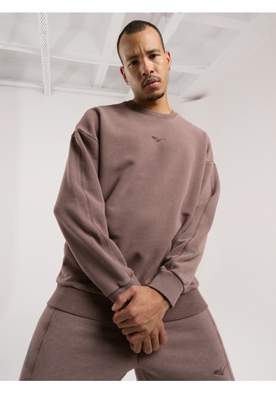 Everlast Bronx 1910 Yıkamalı Kahverengi Erkek Sweatshirt Kahverengi