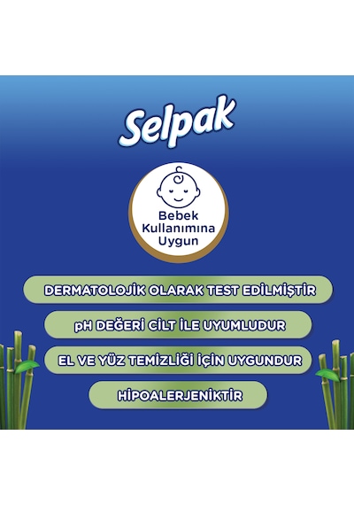 Selpak Organik Bambu Özlü&Organik Zeytinyağlı Islak Mendil 8'li Selpak Organik Bambu Özlü&Organik Zeytinyağlı Islak Mendil 8'li