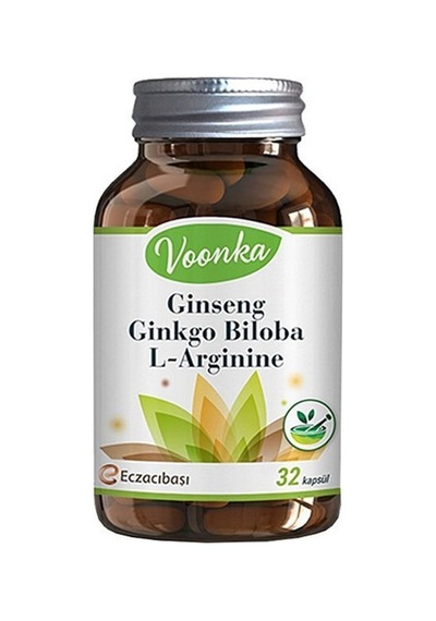 Voonka Ginseng Ginkgo ve L-Arjinin İçeren Takviye Edici Gıda 32 K