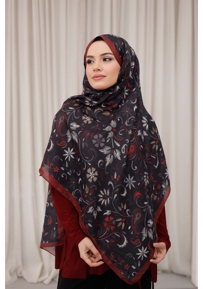 Mimiyum Rüya Desen-soft Şal Lacivert Bordo - Model 2 Çok Renkli