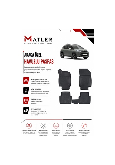 Citroen C3 Aircross 2016 Model 4d Ekstra Havuzlu Paspas